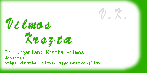 vilmos krszta business card